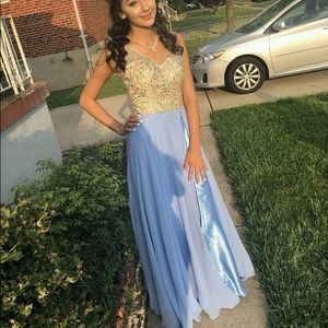 Long blue/periwinkle Chiffon prom dress